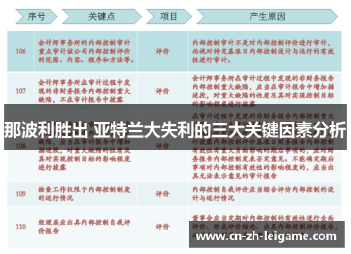 那波利胜出 亚特兰大失利的三大关键因素分析 那波利胜出 亚特兰大失利的三大关键因素分析