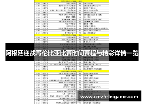 阿根廷迎战哥伦比亚比赛时间赛程与精彩详情一览 阿根廷迎战哥伦比亚比赛时间赛程与精彩详情一览